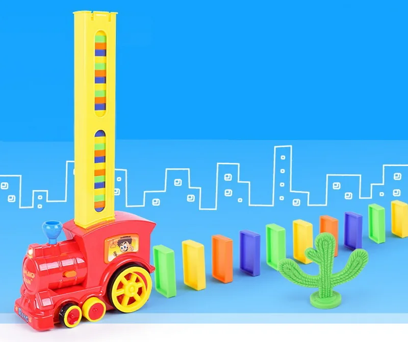Домино поезд игрушки Пластиковые классические собранные игрушки для детей Дети домино игры блоки Обучающие игрушки День рождения Рождественский подарок