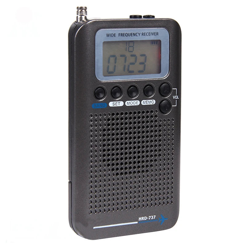 HRD-737 Полнодиапазонный радио цифровой демодулятор FM/AM/SW/CB/Air/VHF World Band стерео портативный радио с ЖК-дисплеем будильник