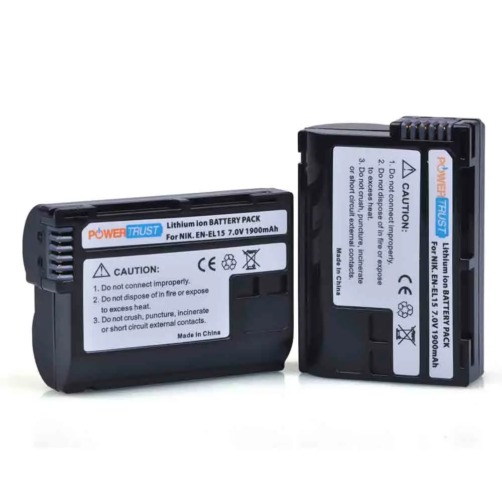 2Battery 2 шт. 1900 мА/ч, EN-EL15 ENEL15 EL15A Батарея для Nikon EN EL15 D7200 D500 D600 D610 D600E D800 D800E D810 D7000 D7100 d750 V1 - Цвет: 2Battery