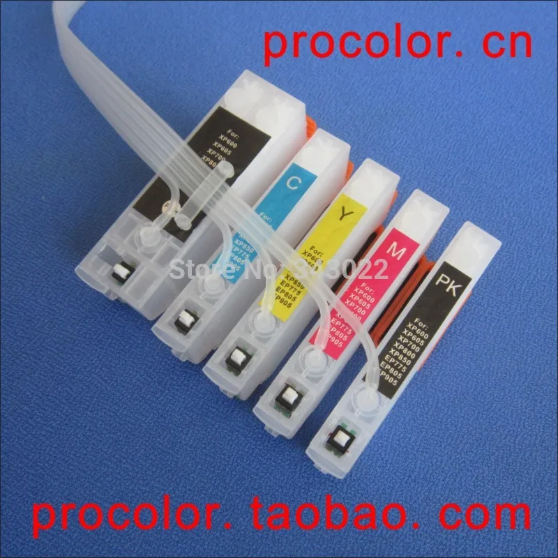 Новинка 5 цветов 26 T2621 T2631 снпч европейский для epson XP600 XP700 XP800 XP605 с кнопками чипом ARC