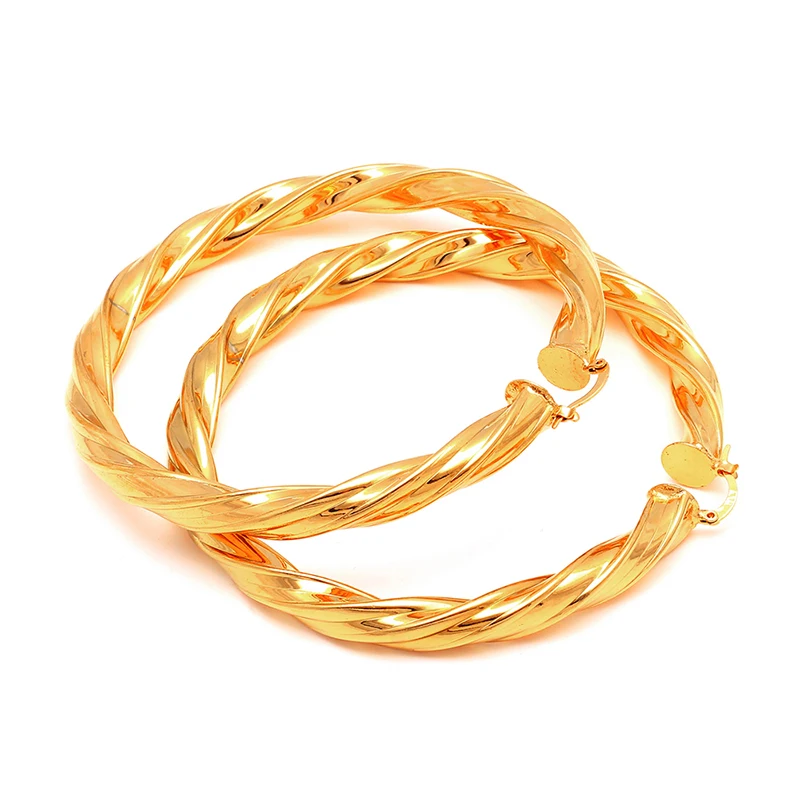 Ethlyn серьги обруч для женщин полые 76 мм Мода Jewely Золотые Большие круглые серьги вечерние африканские/Ближний Восток свадебный подарок