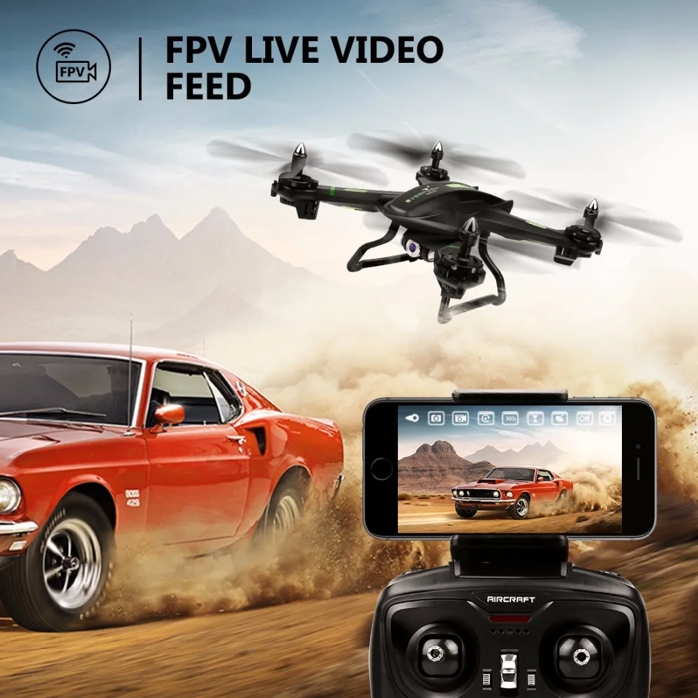 FPV Радиоуправляемый Дрон с Wi-Fi Камера живое видео Headless режим вертолет 2 4 ГГц