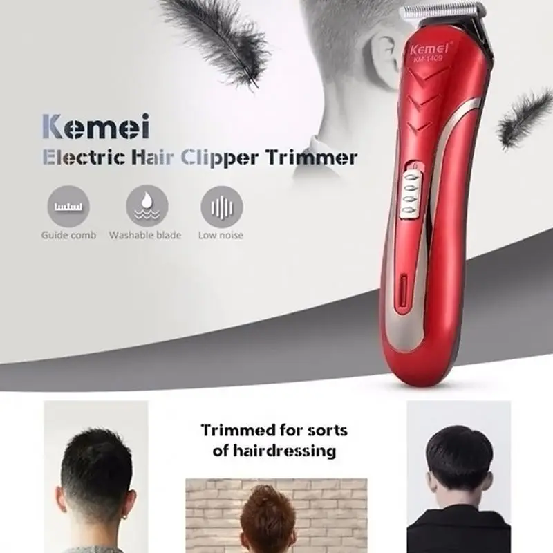 KEMEI KM-1409 из углеродистой стали триммер для волос подзаряжаемая электрическая бритва для бороды