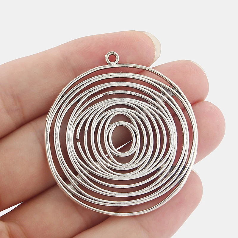 

10pcs Round Charm Pendant For DIY Jewelry Earring Necklace Findings