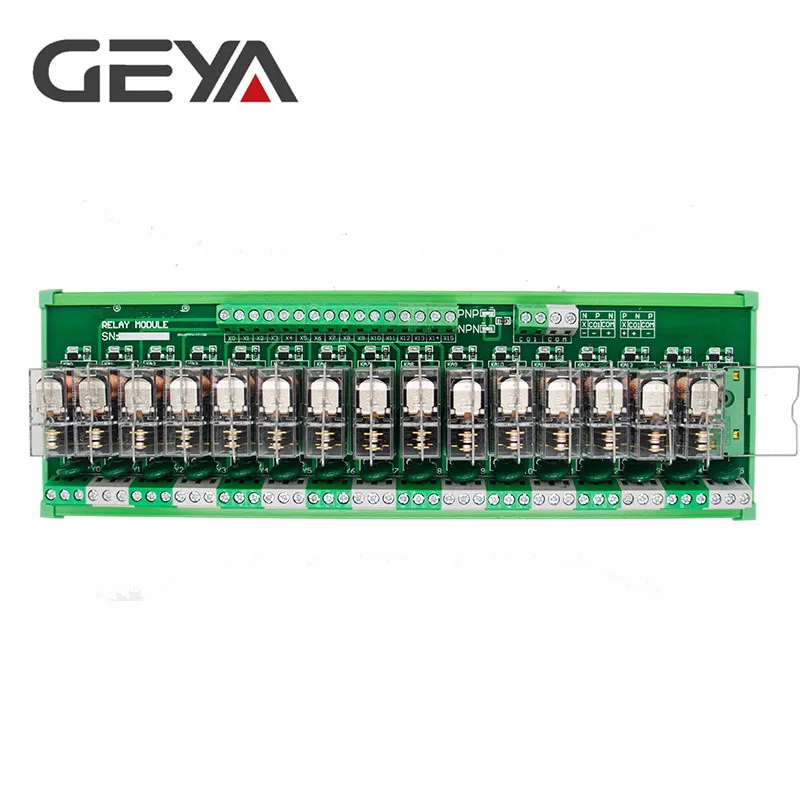 GEYA NG2R 16 канальный релейная плата 1NO 1NC Din рейка релейный модуль Omron разъем реле