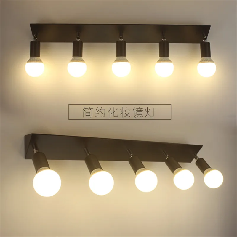 Square mirror front bracket lamp LED bathroom wall lamps bedroom dressing light bulb waterproof fog 3/5/6 head E27 LU626 ZL146 | Лампы и