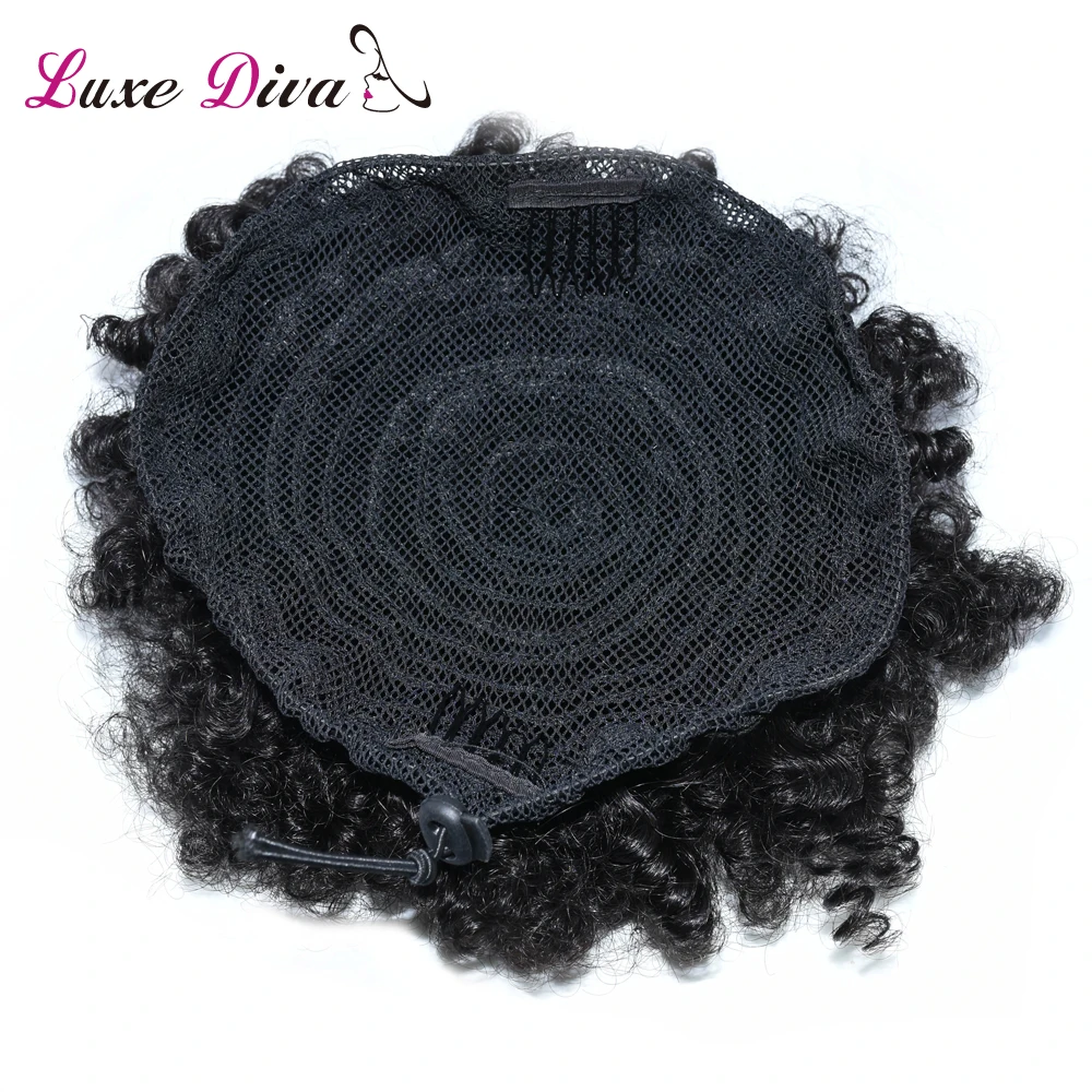 LD кудрявый афро парик конский хвост шнурок короткий пони клип на человеческие