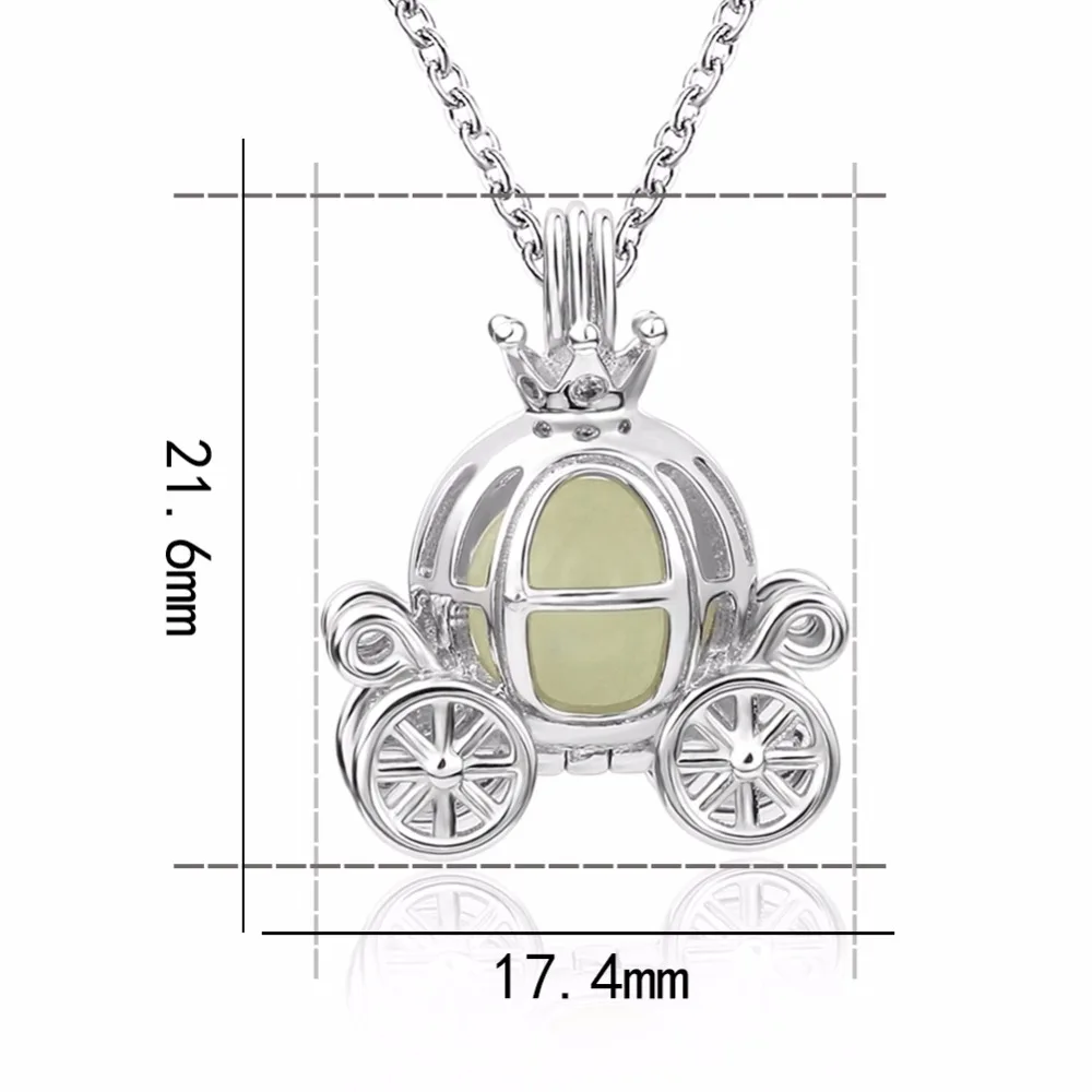 925 стерлингового серебра Светящиеся Тыквы каретки Подвески и Ожерелья для мужчин