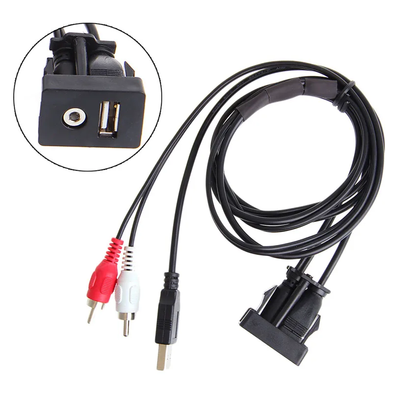 1 м 3 5 мм USB стерео кабель AUX Female до 2 RCA Male Car Boat Mot Flush Mount hyq| |