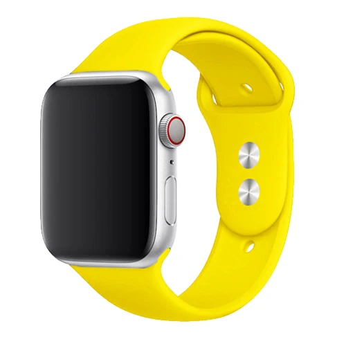 13-Light yellow Силиконовый ремешок для спортивных часов для apple watch, ремешок 42 мм, 38 мм, версия apple watch 5/4/3/2/1 браслет для iwatch 44 мм 40 мм резиновый ремешок для часов ремень - Цвет ремешка: 13-Light yellow