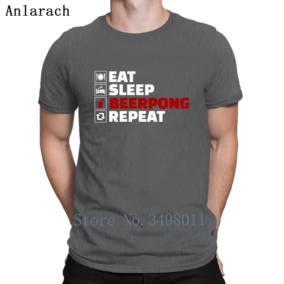 Футболка Eat Sleep Beerpong Repeat дизайнерская футболка из 100% хлопка S-Xxxl новая весенняя