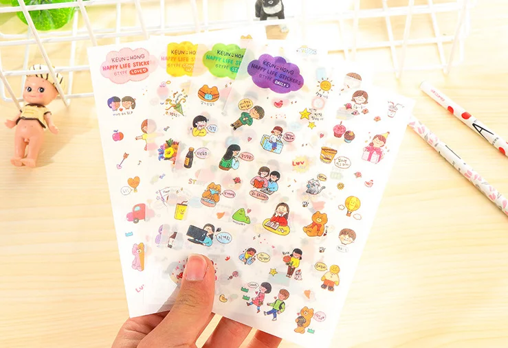 Органайзер из ПВХ с надписью happy life|diary stickers|calendar diaryplanner scrapbook |