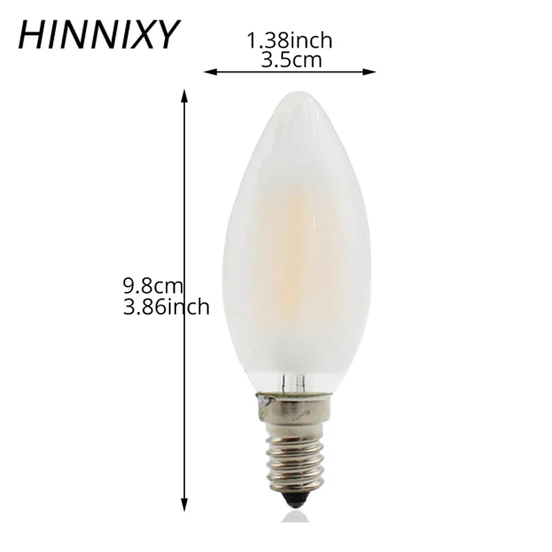Hinnixy LED 4 Вт/6 Вт диммируемая матовая стеклянная E14 лампа накаливания IC Driver Edison