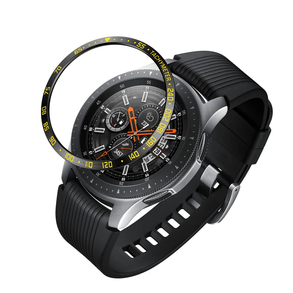Для Samsung Galaxy Watch 46 мм ободок кольцо клейкая крышка Анти царапины металлические