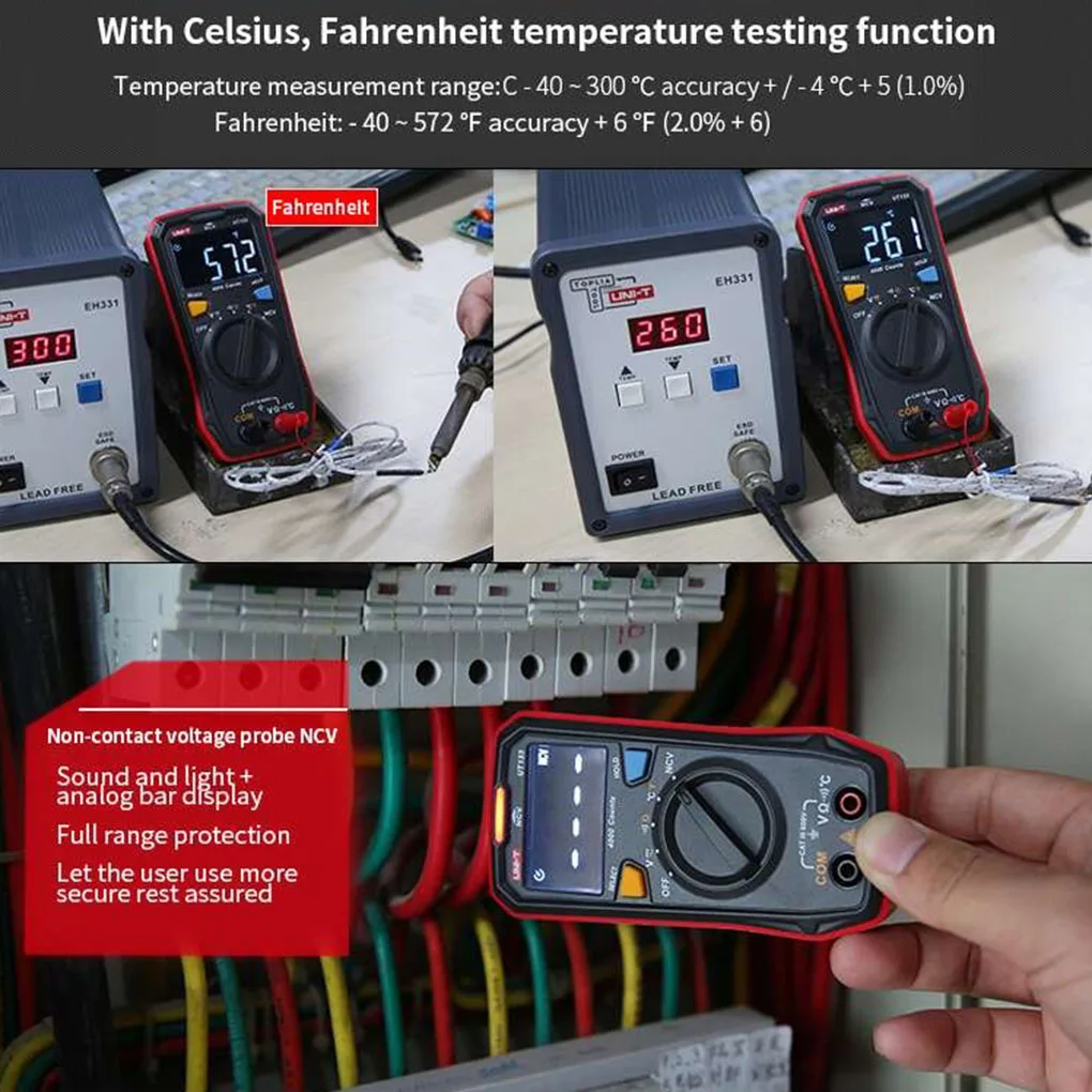 UNI-T UT123 жилой мультиметр HD ENTB цветной экран AC/DC тестер напряжения тока инструмент обнаружения батареи