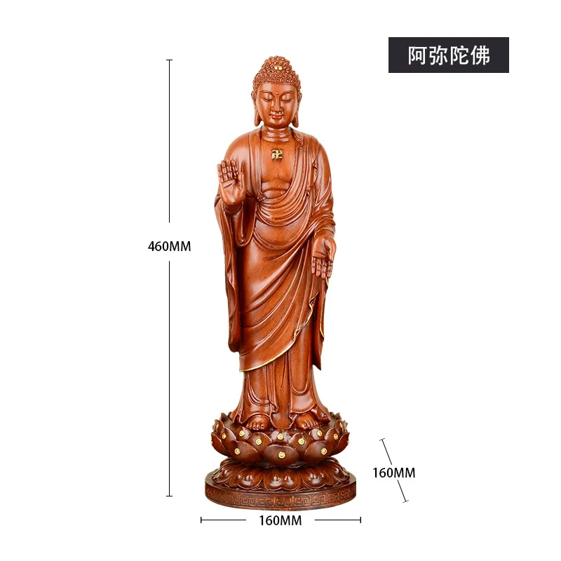 B-Amitabha Западная Sansheng Смола ремесла статуя Будды Amitabha с изображением Будды и Гуаньинь Bodhisattva украшения дома аксессуары статуэтки - Цвет: B-Amitabha
