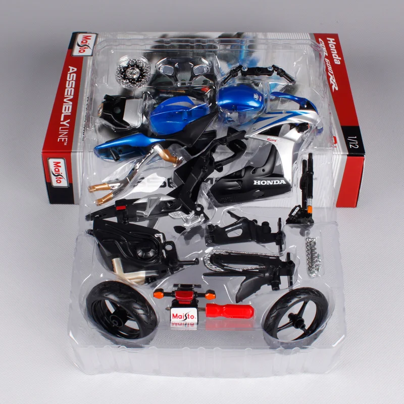 Maisto 1:12 Honda CBR600RR сборки DIY мотоцикл велосипед модель комплект по всему миру, фактическим синий и серебристый 39154