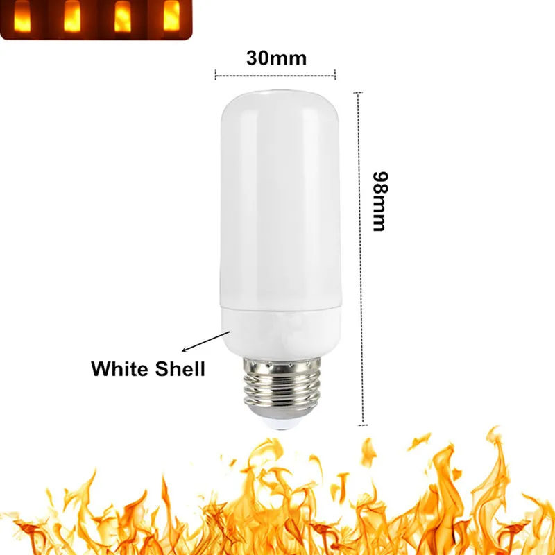 5W Small B22 E27 E26 E14 E12 светодиодный светильник 85-265 в, светодиодный светильник с эффектом пламени, имитирующий мерцание, декоративный светодиодный светильник 3 Вт 5 Вт 7 Вт 9 Вт - Испускаемый цвет: 5W Small