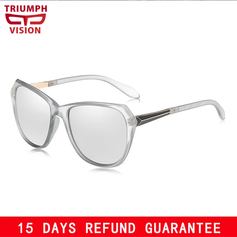 Женские зеркальные солнцезащитные очки TRIUMPH VISION серебристые Элегантные