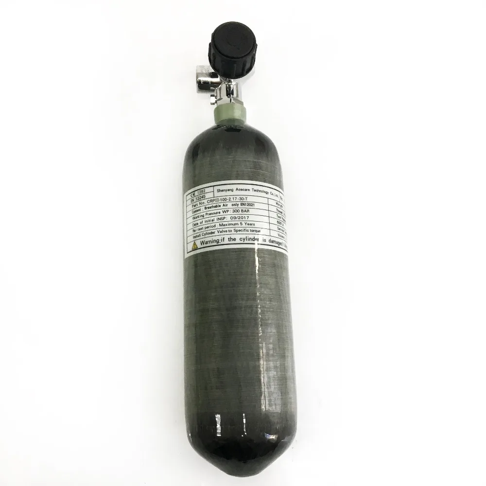 AC121721 Scuba tank/pcp 2.17L paintball/co2 tank 300bar/4500psi high pressure cylinders CE for m4 airsoft pcp air rifle ACECARE