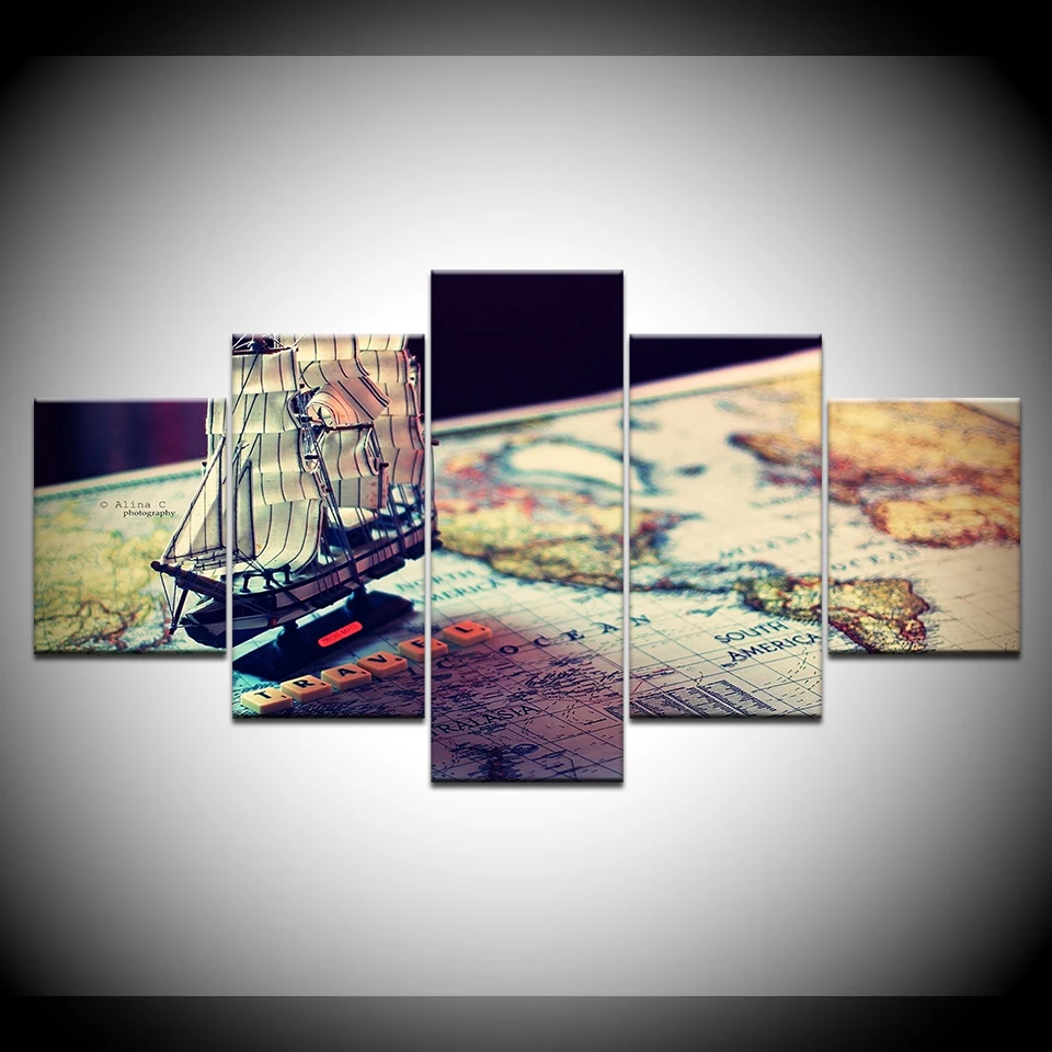 HD Печать на холсте модульное Искусство Музыка CD запись Живопись Домашний Декор 5