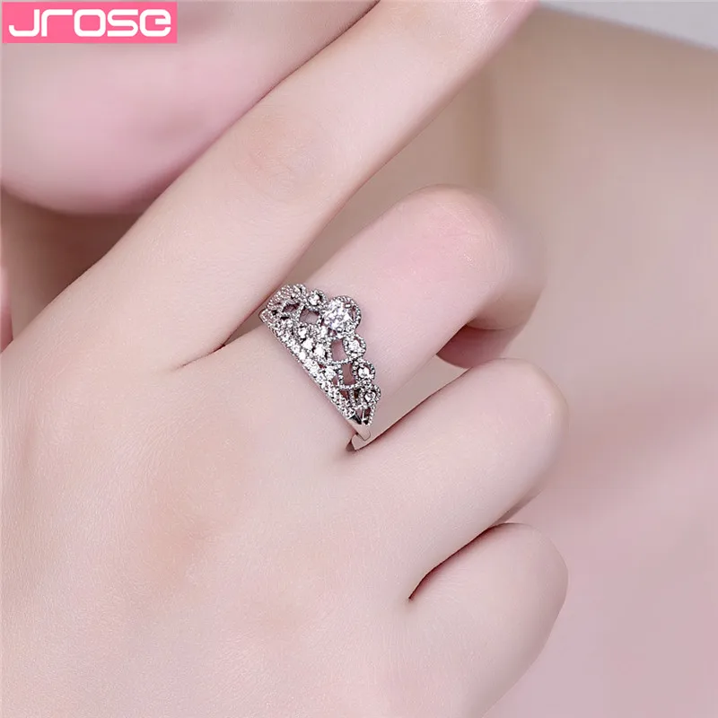 JROSE 2019 принцесса серебряный цвет Изысканный Bijoux Модные Свадебные обручальные