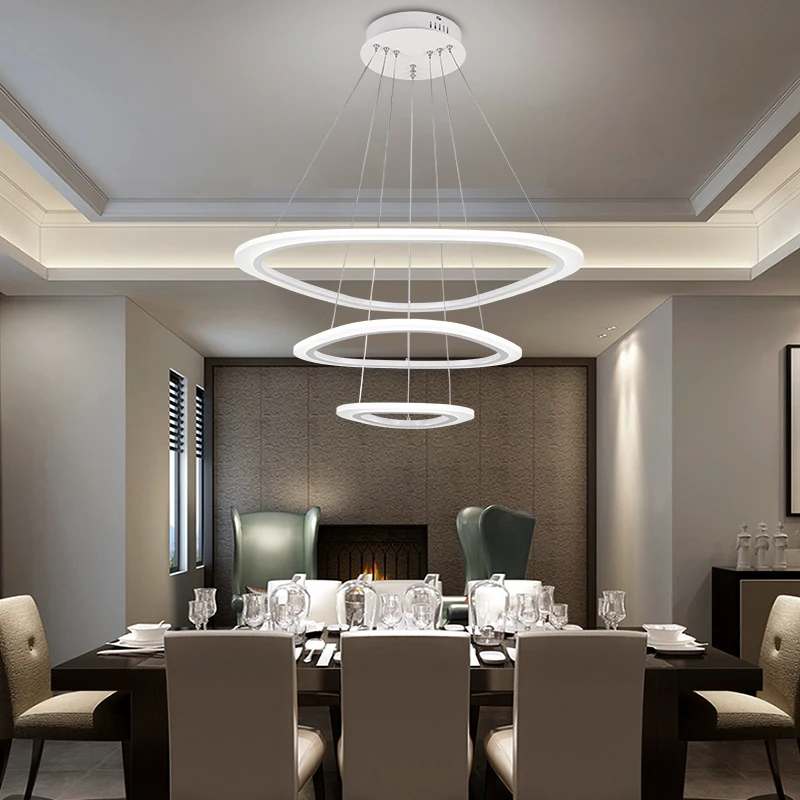 Современные подвесные светильники для гостиной столовой 4/3/2/1 круглые кольца