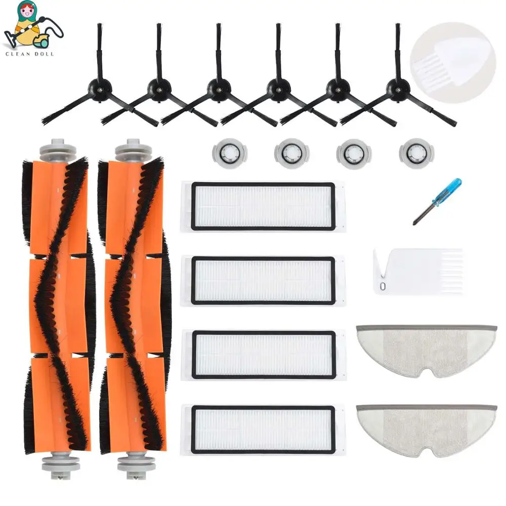 XM-S55-WH-18PK Набор кистей для швабры с фильтром HEPA для Xiaomi Roborock S5 S6 S50 S55 S1 Xiaowa E25 E35 аксессуары для пылесоса Xiaomi - Цвет: XM-S55-WH-18PK