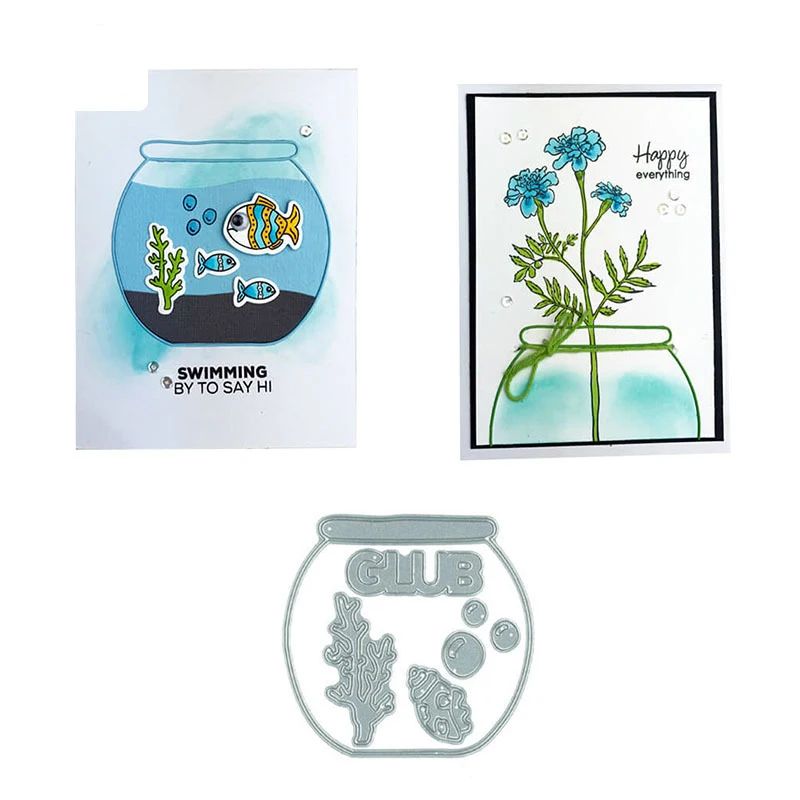 Аквариум рамы умирает металла прорезной трафарет для окраски DIY Скрапбукинг