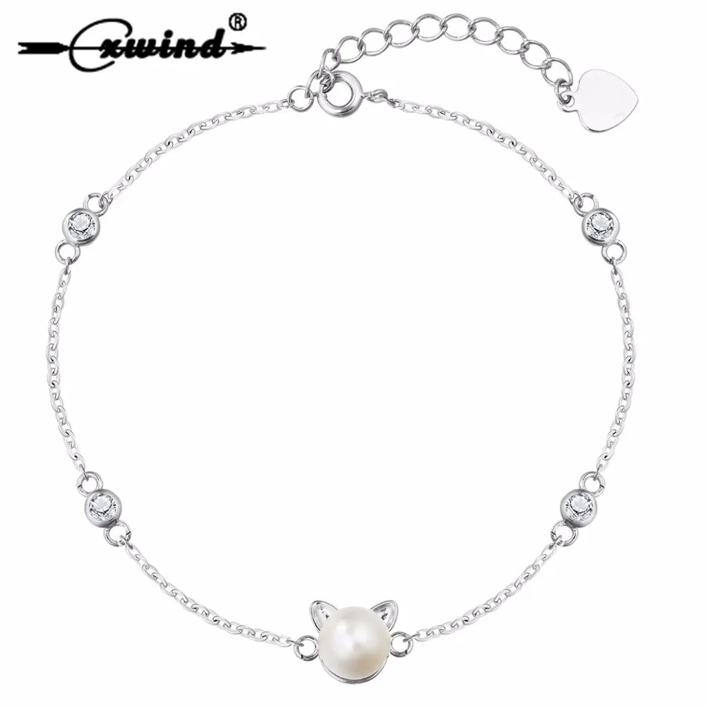 

Cxwind Imitation Pearl Cat Charm Bracelets For Women Cuff Simple Casual Crystl Bracelet Bangle Jewelry Pulseira Feminina