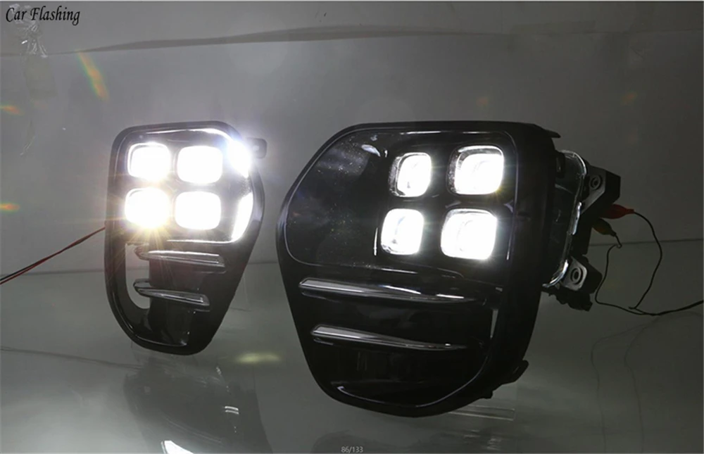 Автомобиль мигает 1 комплект автомобиля светодиодный для KIA Sportage KX5 DRL Габаритные огни дневной тумана свет лампы Крышка