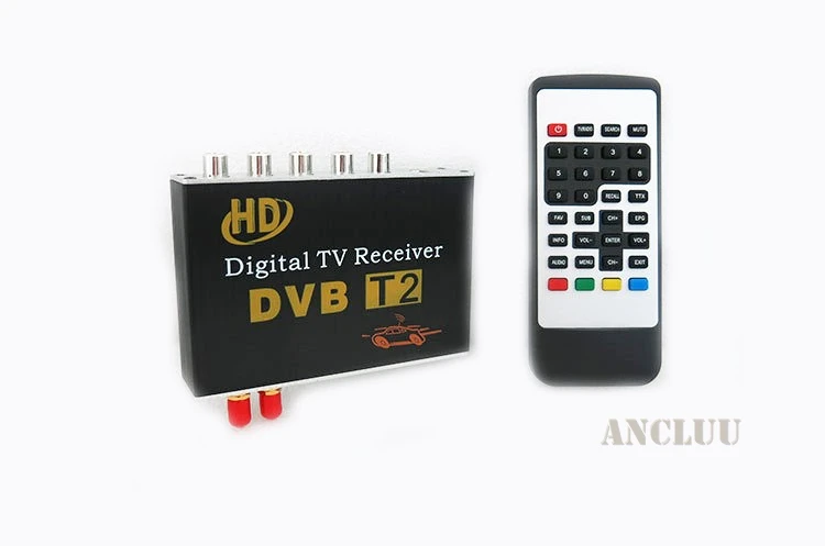 Двойной 2 антенны автомобиля DVB T2 мобильный цифровой ТВ коробка Внешний USB