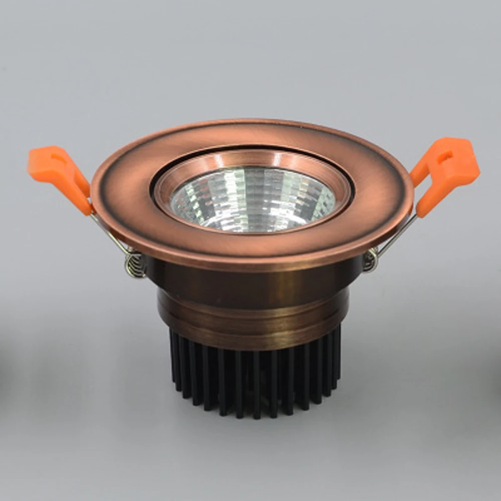 European style Bronze Red Copper Led dimmble COB 3W 5W 9W 15W LED recessed Downlight White/Pure White/Warm White Ceiling Lamp | Лампы и
