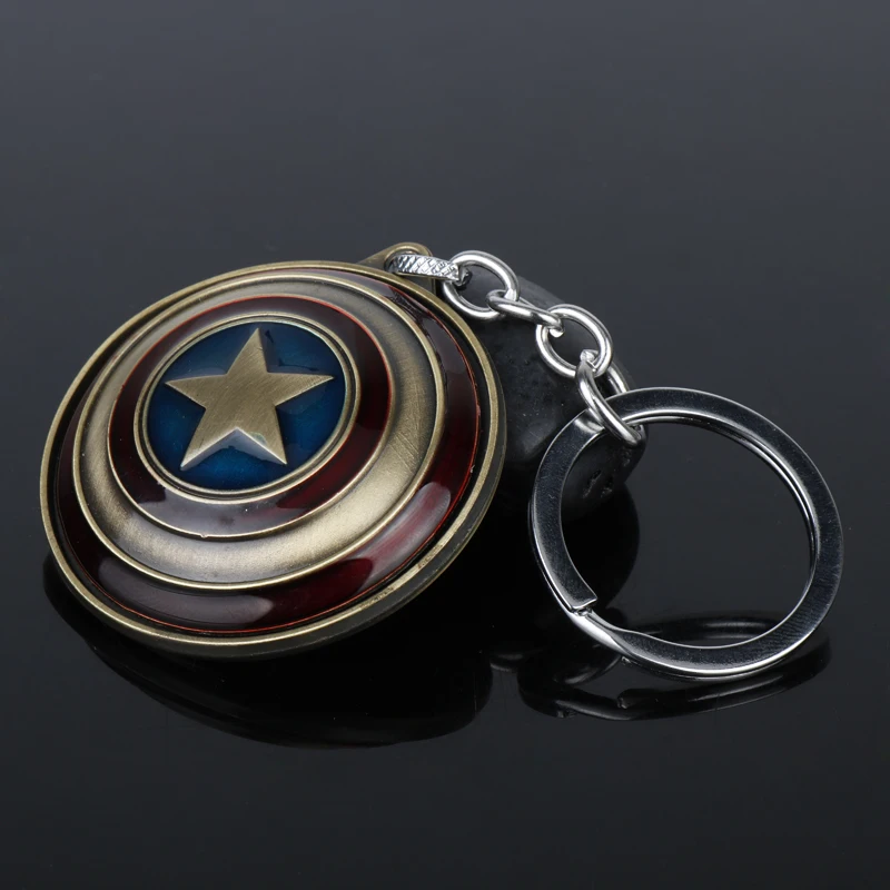 MQCHUN The Avengers Капитан Америка Поворотная цепочка для ключей щит брелоки для подарка брелок для ключей от автомобиля chaveiro ювелирные подарки, держатель для ключей