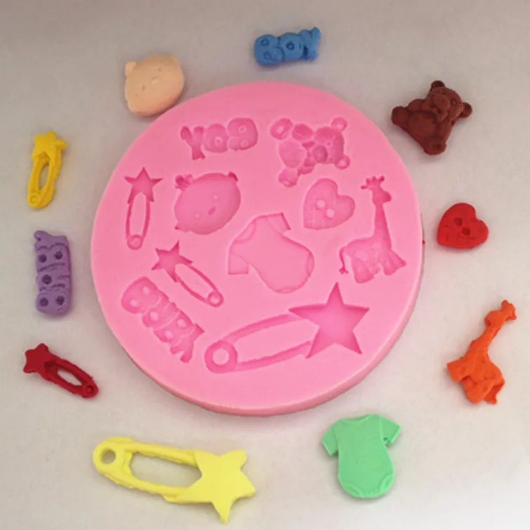 Силиконовая форма для выпечки маленьких мальчиков и медведей мини сахара