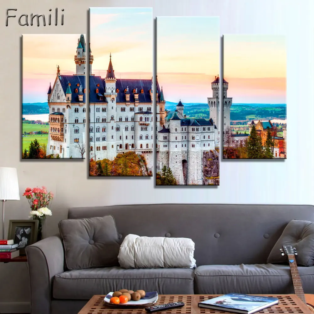 Горный Замок крепость пейзаж средневековая архитектура неушванштейский замок