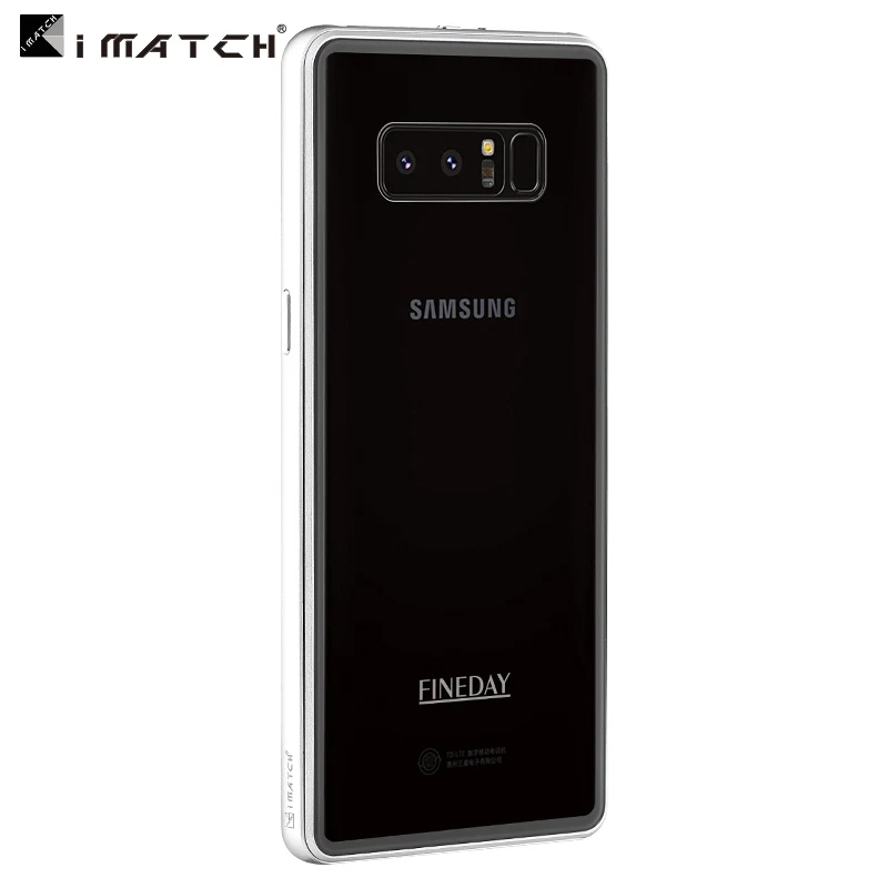 silver Для samsung Galaxy Note 8 чехол Роскошный 9H твердость прозрачное закаленное стекло крышка+ Алюминиевый металлический бампер набор чехол для телефона s Note8 - Цвет: silver