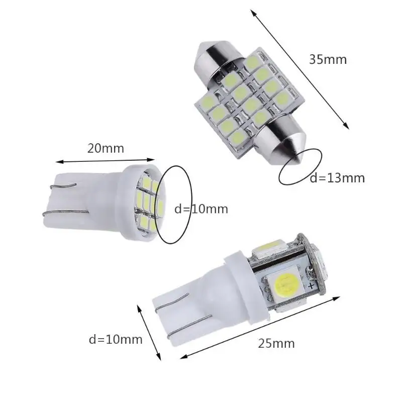 11 шт 12 V T10 3030 SMD СВЕТОДИОДНЫЙ Салона Авто Автомобильный свет светодиод номерных знаков лампа для ламп накаливания 6000 K 8000 K