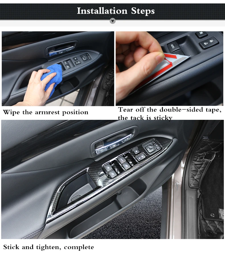 Для Mitsubishi Outlander 2013 стеклянная обновленная панель двери подлокотник панель ABS углеродное волокно внутренняя отделка