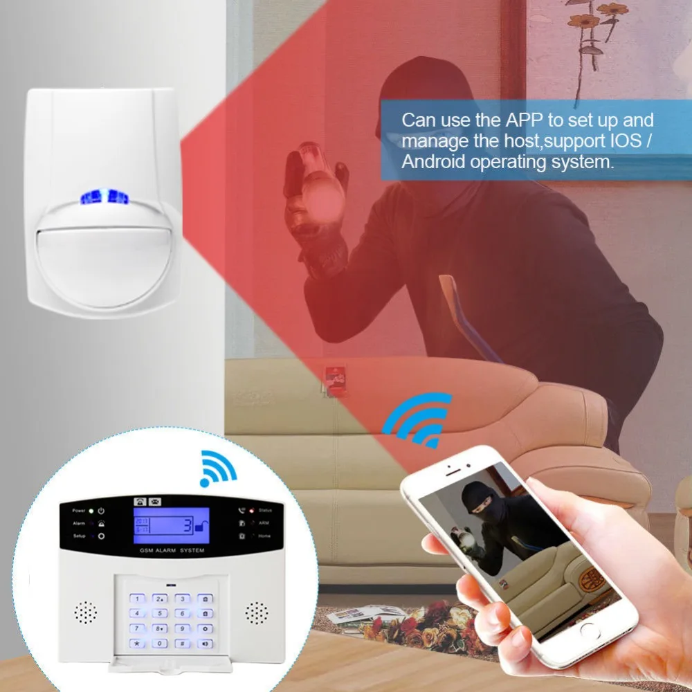 Беспроводная GSM сигнализация JeaTone система охранной сигнализации с ЖК дисплеем
