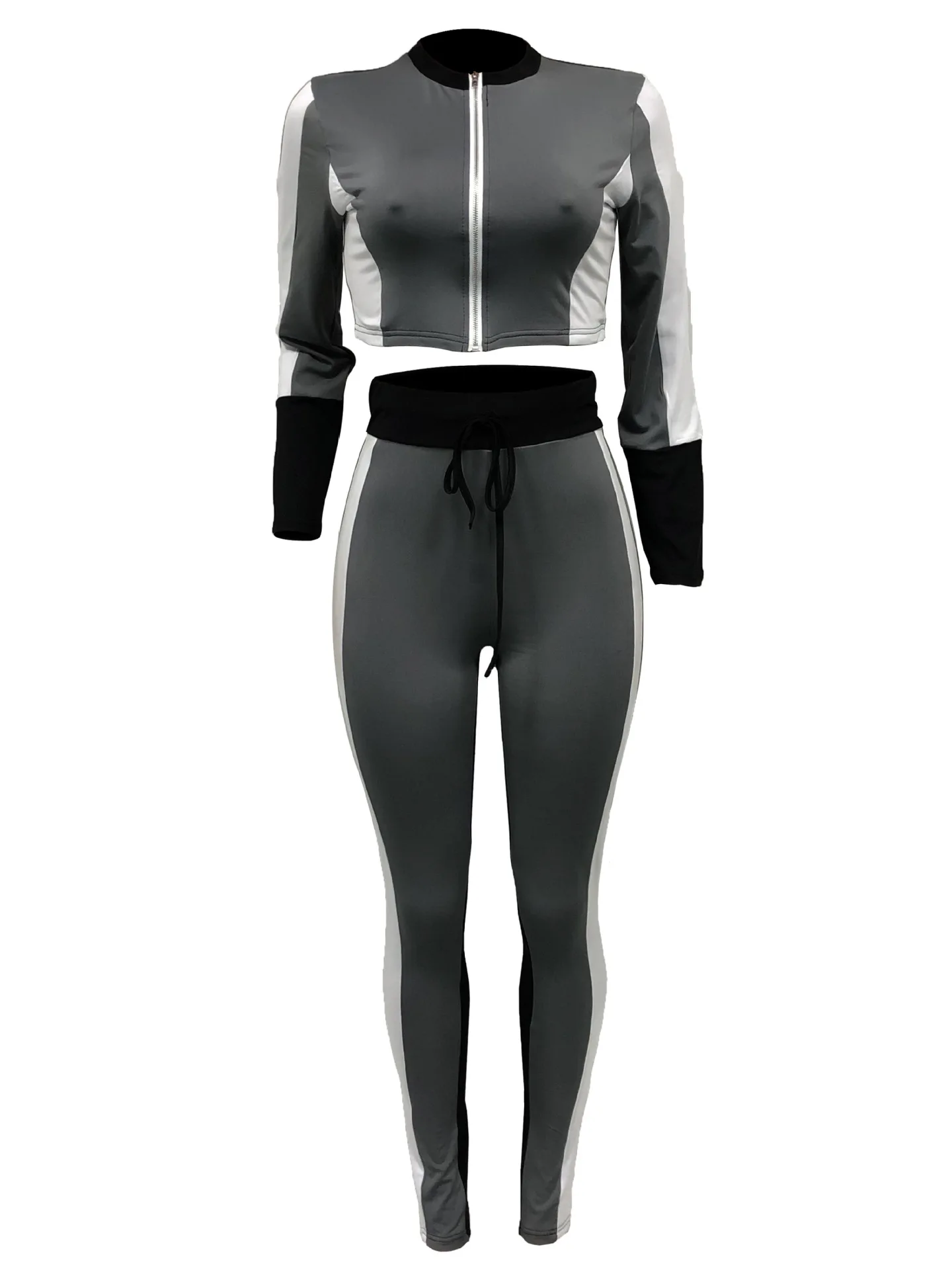 Imysen спортивный костюм Для женщин Демисезонный серый черный белый цвет с