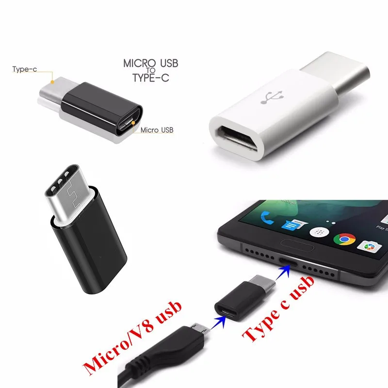 Переходник с Micro USB на Type C для зарядного устройства galaxy S9 S8 A8 2018 A80 A70 A60 A50 Axon 7 9 10 pro