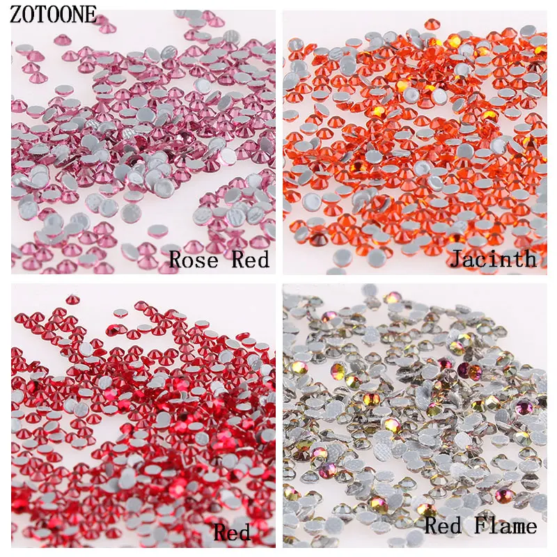 ZOTOONE 1440 шт./лот Red Hot Fix стразами SS6-SS20 клейкие Стразы для одежды высокое качество кристалл Hot сзади Стекло камень E