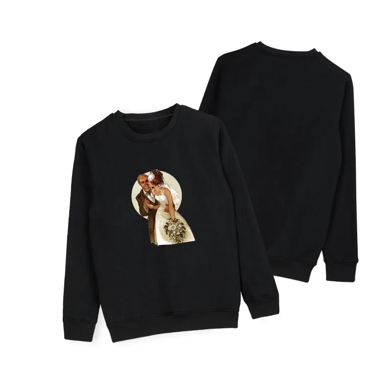 QJM сладкий женатый Печатный Повседневный свитер Женский пуловер с длинными