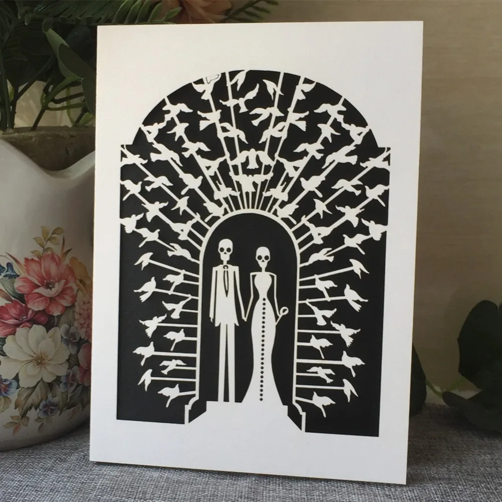 

50pcs Personalized Wedding Invitations Laser Cut Gate Pattern Wedding Card Romantic Wedding Decorations Blessing Gift Card