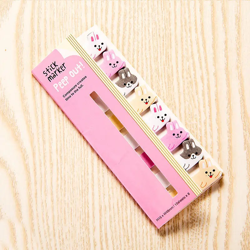 Coloffice Cute Korean sticker kawaii animal Bookmark sticky note DIY diary album memo pad decoration message sticker notes 1PC - Цвет: 3