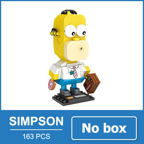 Simpsons no box LOZ Симпсоны фигурка аниме модель Миниатюрные фигурки блоки игрушки мультфильм Фильмы подарок для девочек женщин друзей - Цвет: Simpsons no box