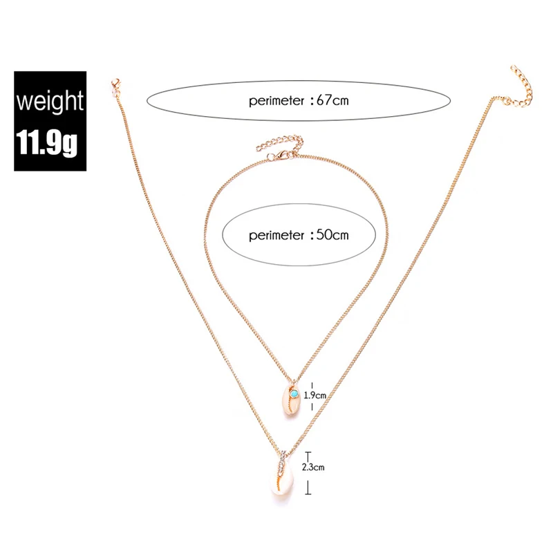 Tenande Low Price Double Layer Boho Beads Shell Chain Necklaces &amp Pendants for Women Summer DIY Sea Jewelry Femme Bijoux Colar |