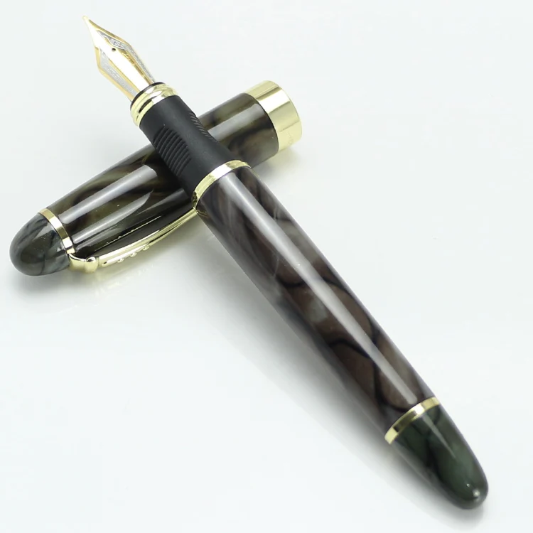 Ручка перьевая Jinhao X450 с наконечником 18KGP зеленая мраморные канцелярские