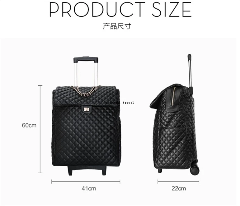 Carrylove 1" 20" дюймов Дамская кожаная сумка на колесиках, чемодан, багажная сумка для женщин